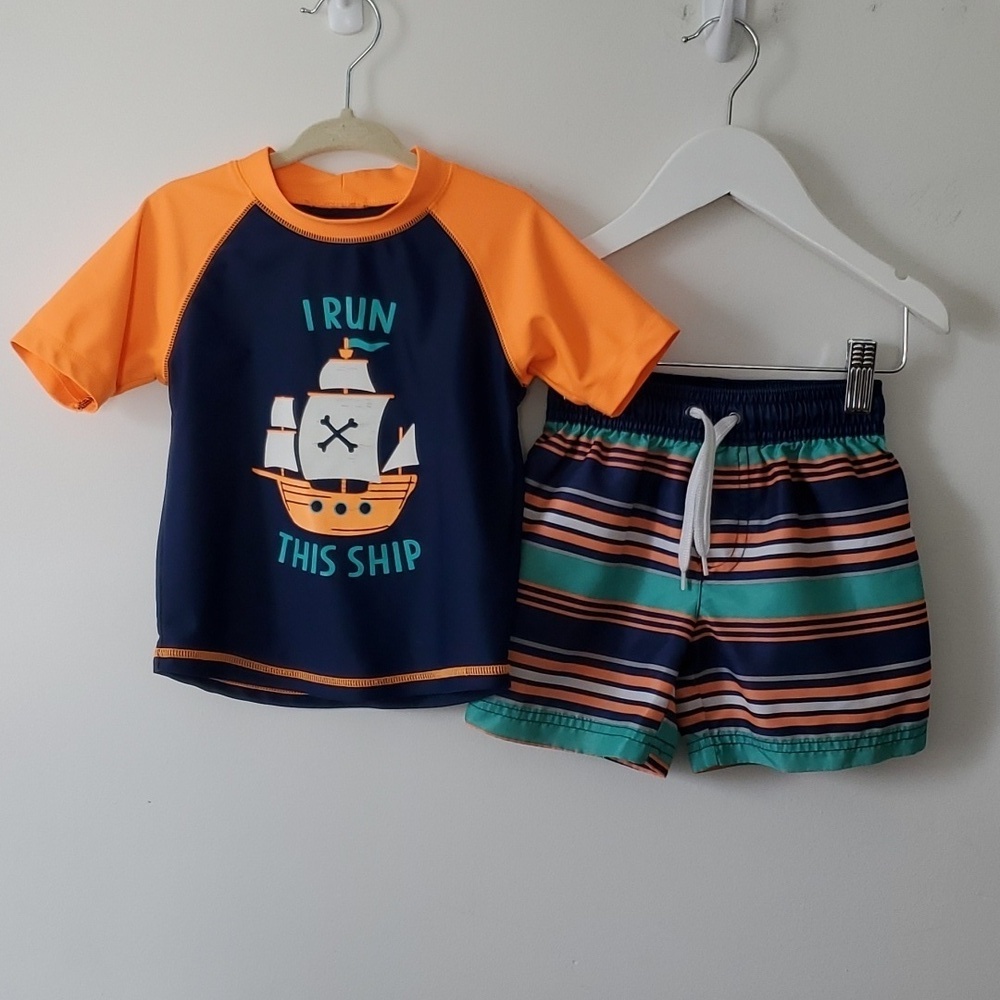 Carter's swimsuit swim Trunks and Rash Guard 24 Months